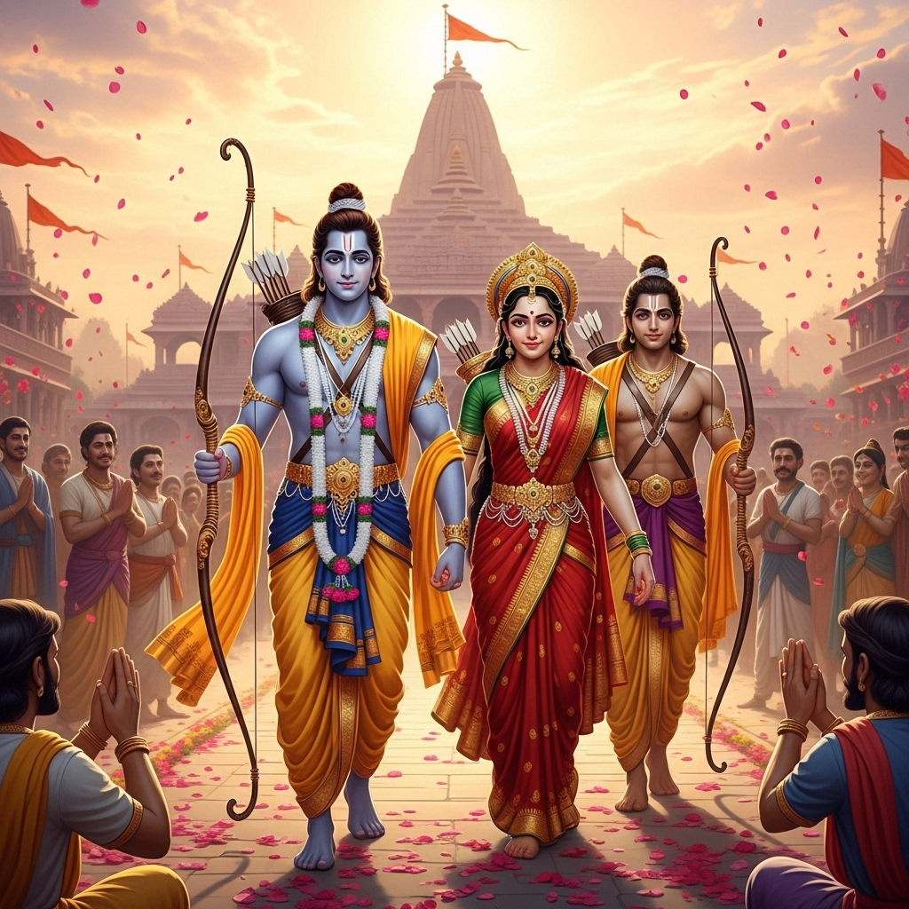 ayodhya ram sita ai images hd. ram sita ai generated trending instagram images. ram sita ai wallpaper .