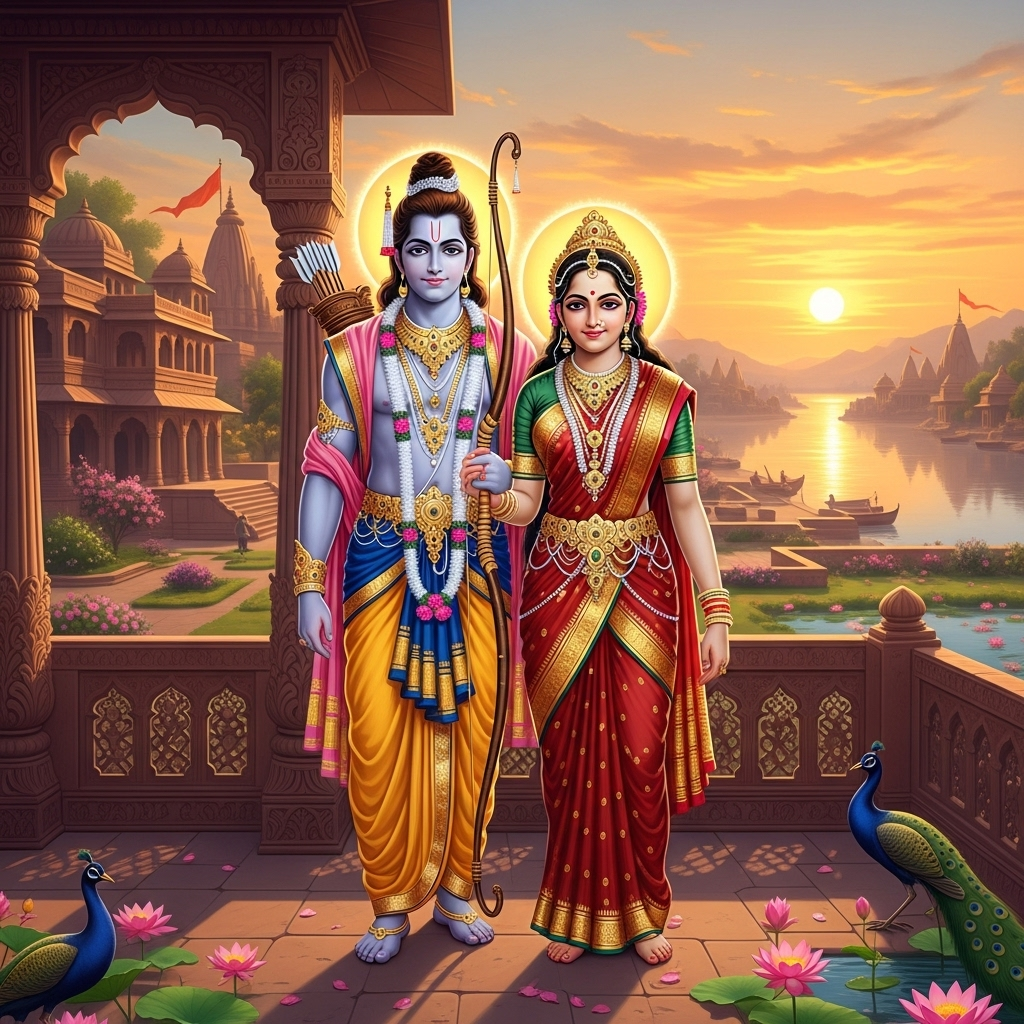 ayodhya ram sita ai images hd. ram sita ai generated trending instagram images. ram sita ai wallpaper .